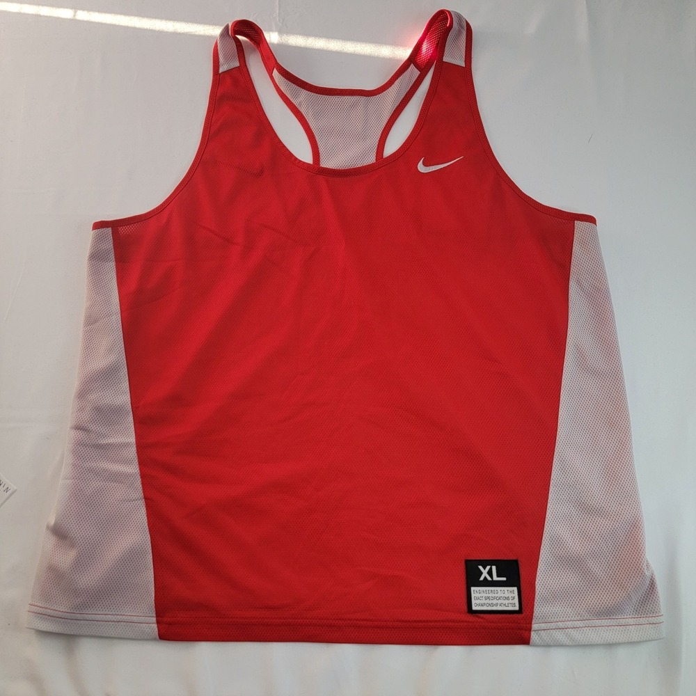 Nike SIZE XL Reversible Basketball Engineered Red/White Mesh Jersey, Logo
